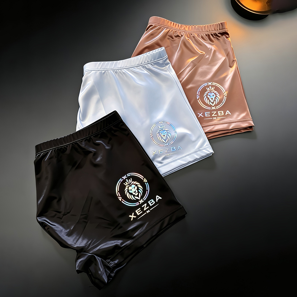 Men Glossy Ice Silk Boxer Shor - Long Leg Trunk Men 评论和价格